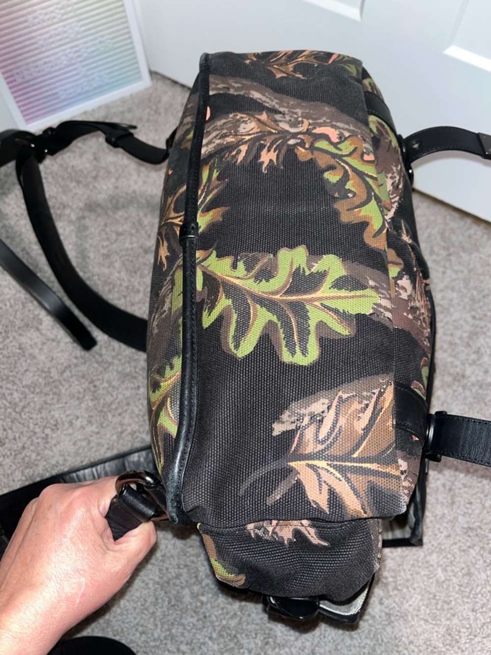 Coach 1941 Scout Backpack Oak Leaf Print On Cavas With Leather Detail - Picture 15 of 16